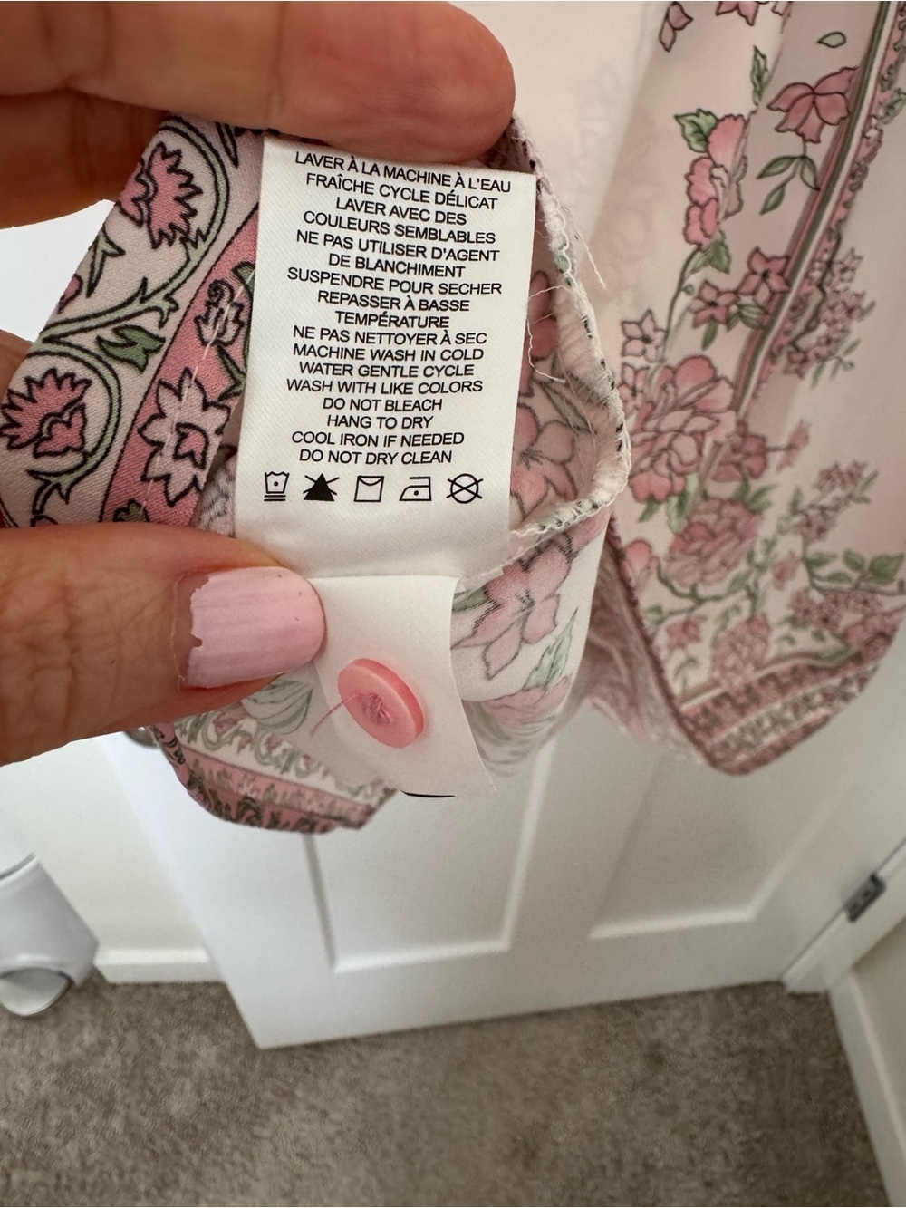 Cupcakes and Cashmere Floral Button-Up Blouse in Soft Pink - Picture 5 of 5